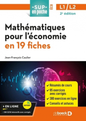 La couverture et les autres extraits de Mathématiques pour l’économie en 19 fiches L1/L2