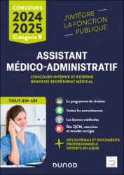 A paraitre de la Editions dunod : Livres à paraitre de l'éditeur, Assistant médico-administratif catégorie B 2024-2025