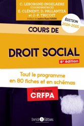 A paraitre de la Editions enrick b : Livres à paraitre de l'éditeur, Cours de droit social 2024-2025 - CRFPA