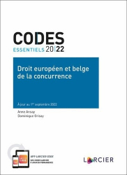 Codes essentiels 2022 - Droit européen et belge de la concurrence