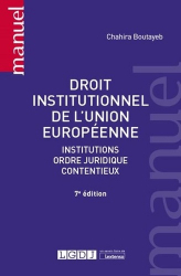 Manuel de Droit institutionnel de l'Union européenne