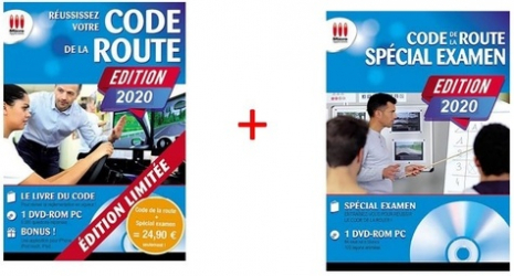 Pack Code de la route + Spécial examen. Pack en 2 volumes : Réussissez votre code de la route ; Code de la route Spécial examen, Edition 2020, avec 1 DVD