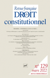 Revue française de Droit constitutionnel N° 129, 2022