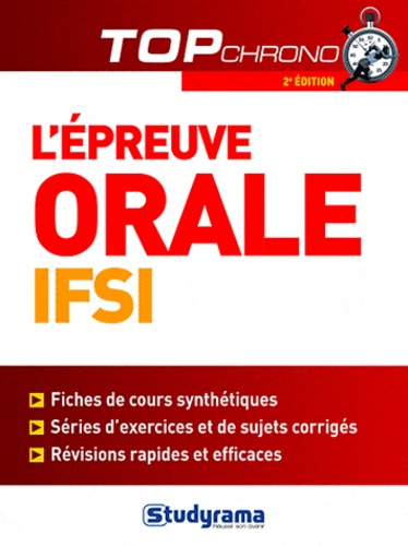 L'épreuve orale IFSI - studyrama - 9782759015689 - 